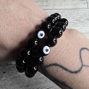 Obsidian Evil Eye Crystal Bracelet
